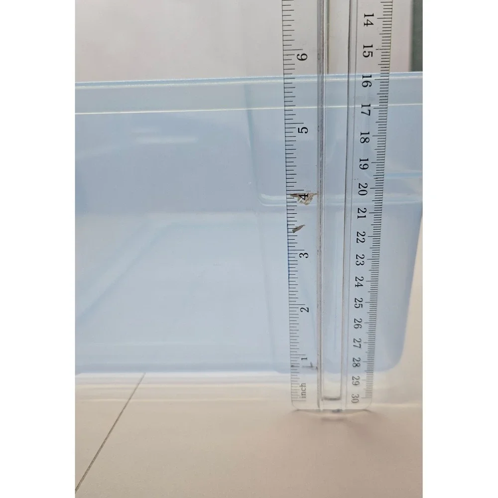 Vintage Rubbermaid Sheer Storage‎ Box Dark Blue & Clear #0135